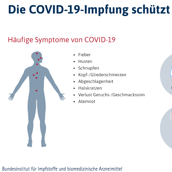 verweist auf: COVID-19-Impfung schützt vor schwerer Krankheit Die COVID-19-Impfung schützt vor schwerer Krankheit (verweist auf: COVID-19-Impfung schützt vor schwerer Krankheit)