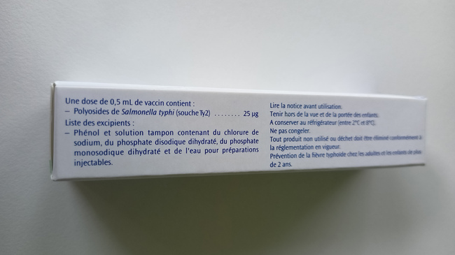 French label on the side of the package French label on the side of the package